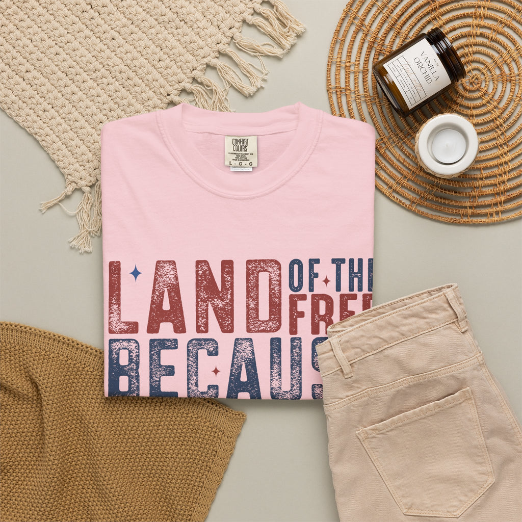 Patriotic T-Shirt: Land of the Free Because of the Brave