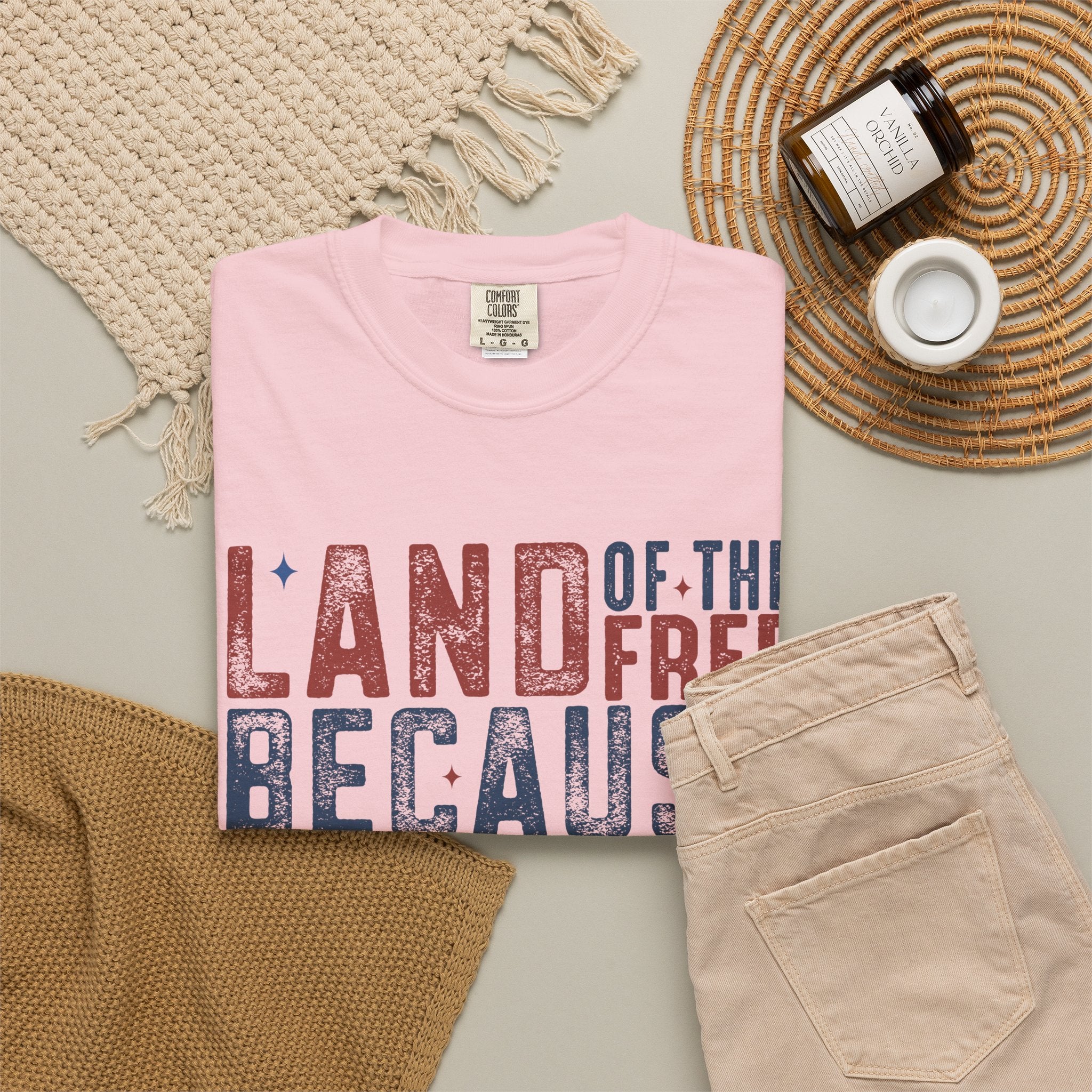 Patriotic T-Shirt: Land of the Free Because of the Brave
