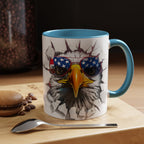 American Eagle Coffee Mug with USA Flag Accent Design