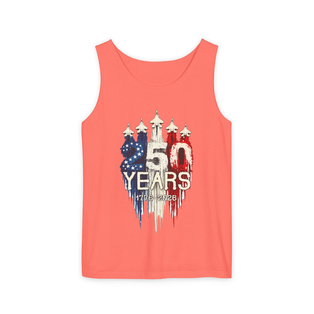 50 Years American Flag Castle Tank Top for Celebratory Wear