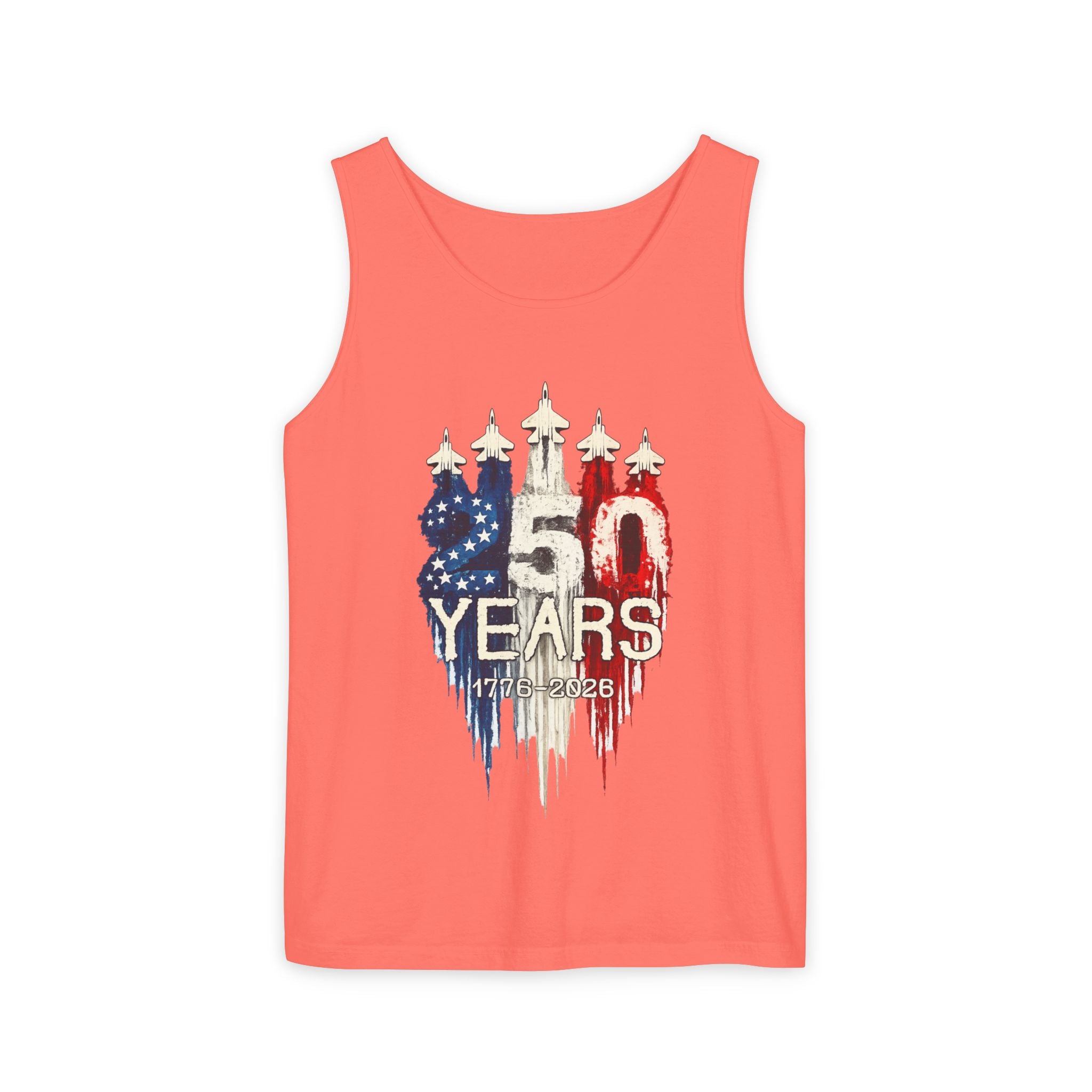 50 Years American Flag Castle Tank Top for Celebratory Wear