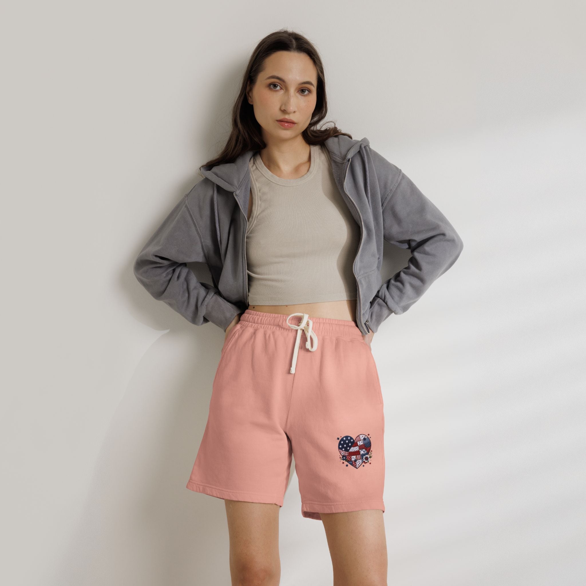 American Flag Heart Shorts for Summer Comfort