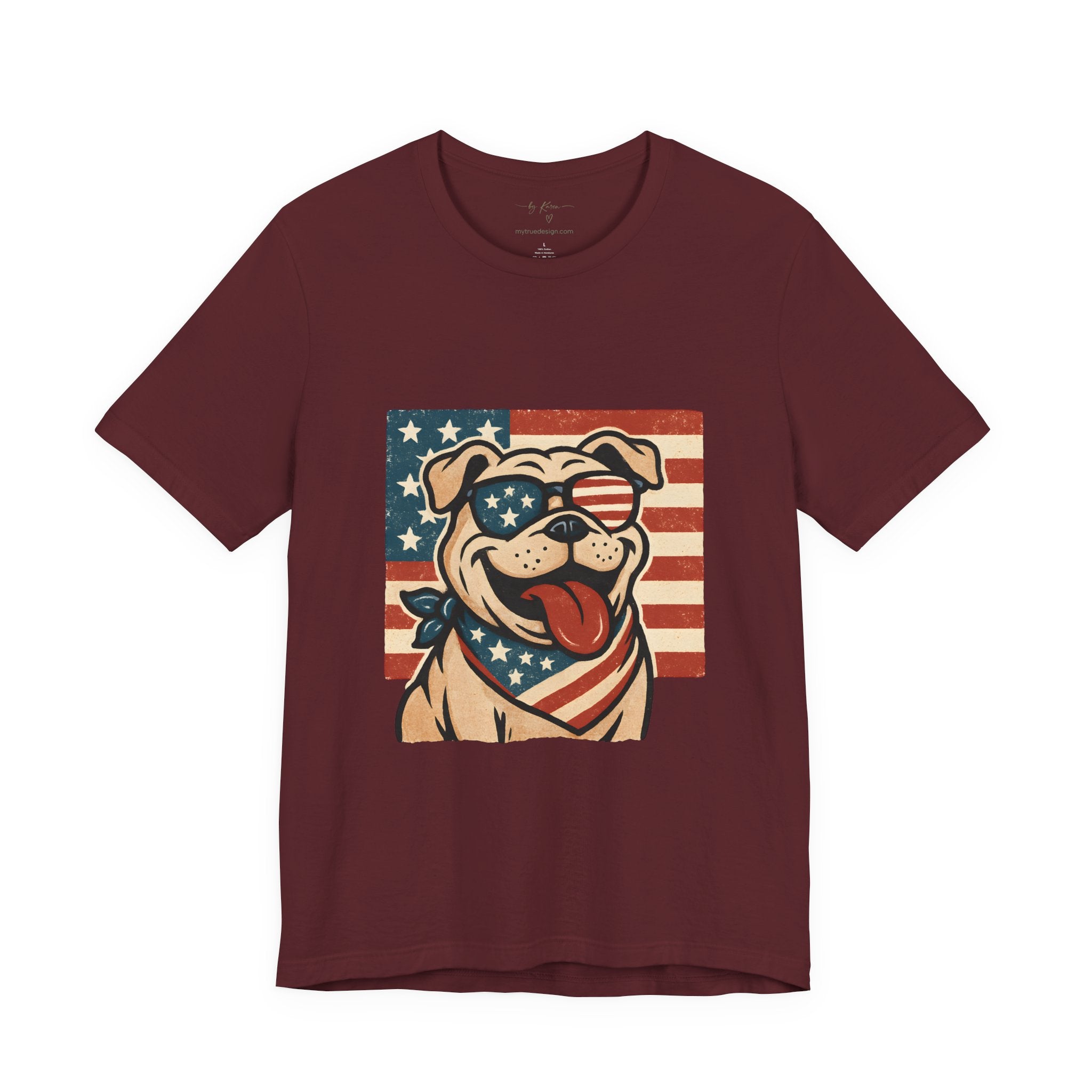 Dog's are Patriotic Too (American Flag, Funny 4th of July Shirt)