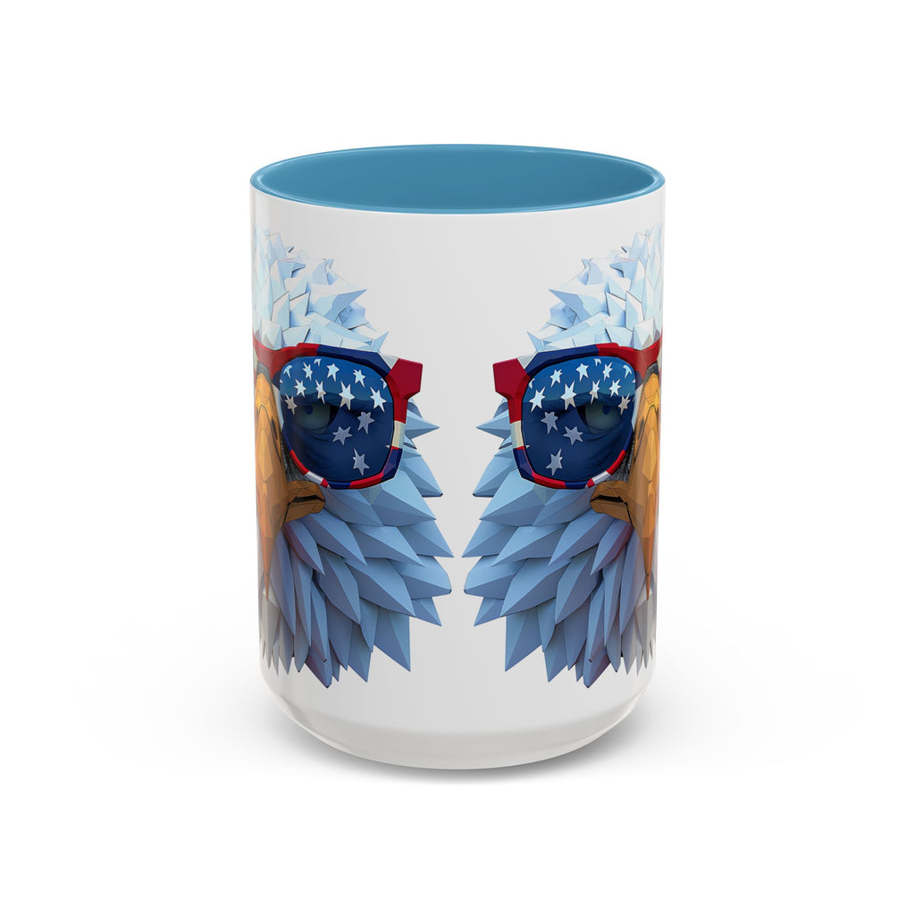 Patriotic Eagle Coffee Mug with American Flag Sunglasses