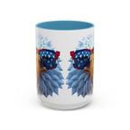 Patriotic Eagle Coffee Mug with American Flag Sunglasses