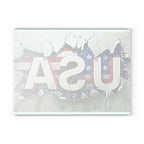 USA Flag Glass Cutting Board with Vibrant Design