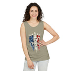 50 Years American Flag Castle Tank Top for Celebratory Wear