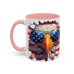 American Bald Eagle Accent Coffee Mug with Stars & Stripes