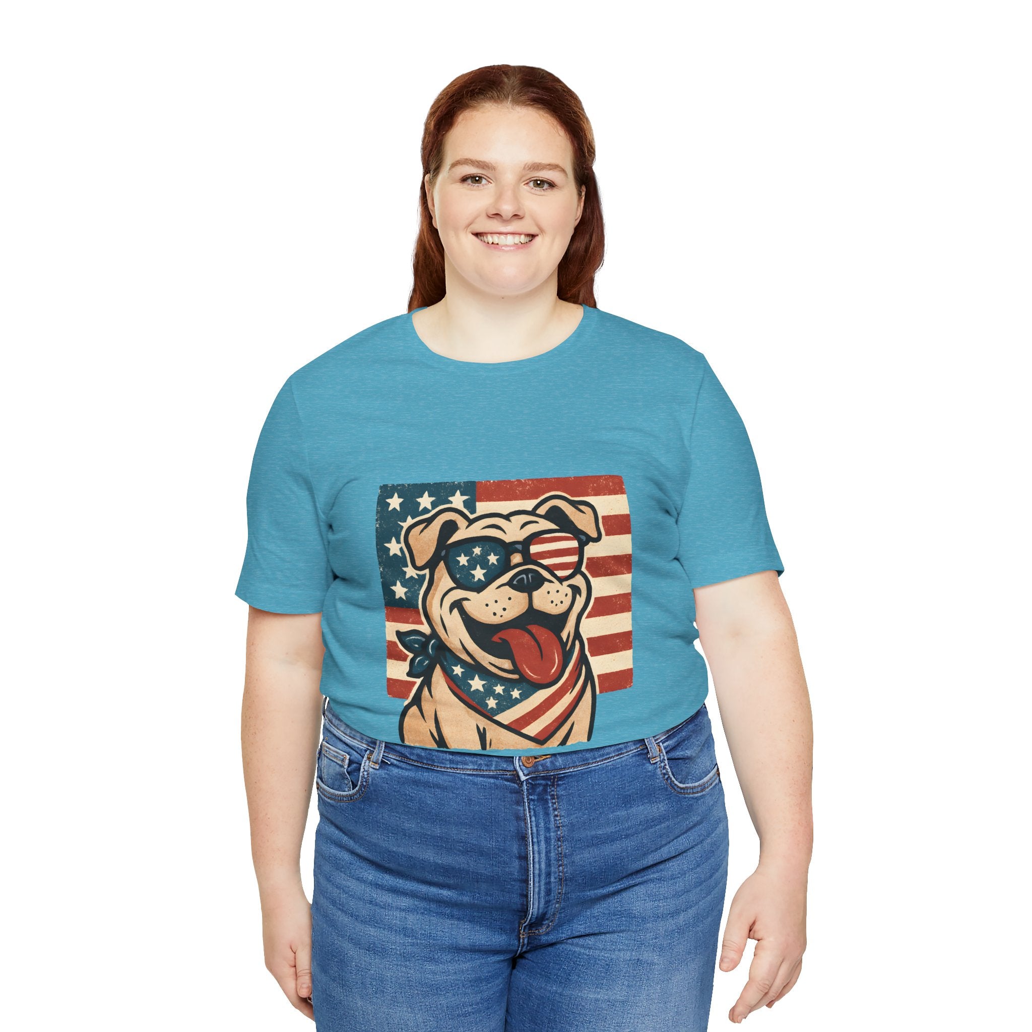 Dog's are Patriotic Too (American Flag, Funny 4th of July Shirt)