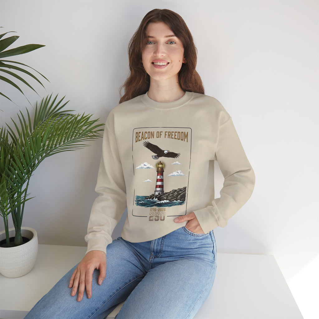 Beacon of Freedom Lighthouse Sweatshirt | 250th 4th of July Patriotic Milestone