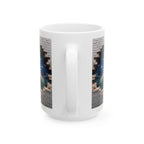 Patriotic Mosaic Brick Wall Ceramic Mug - Perfect for Sipping