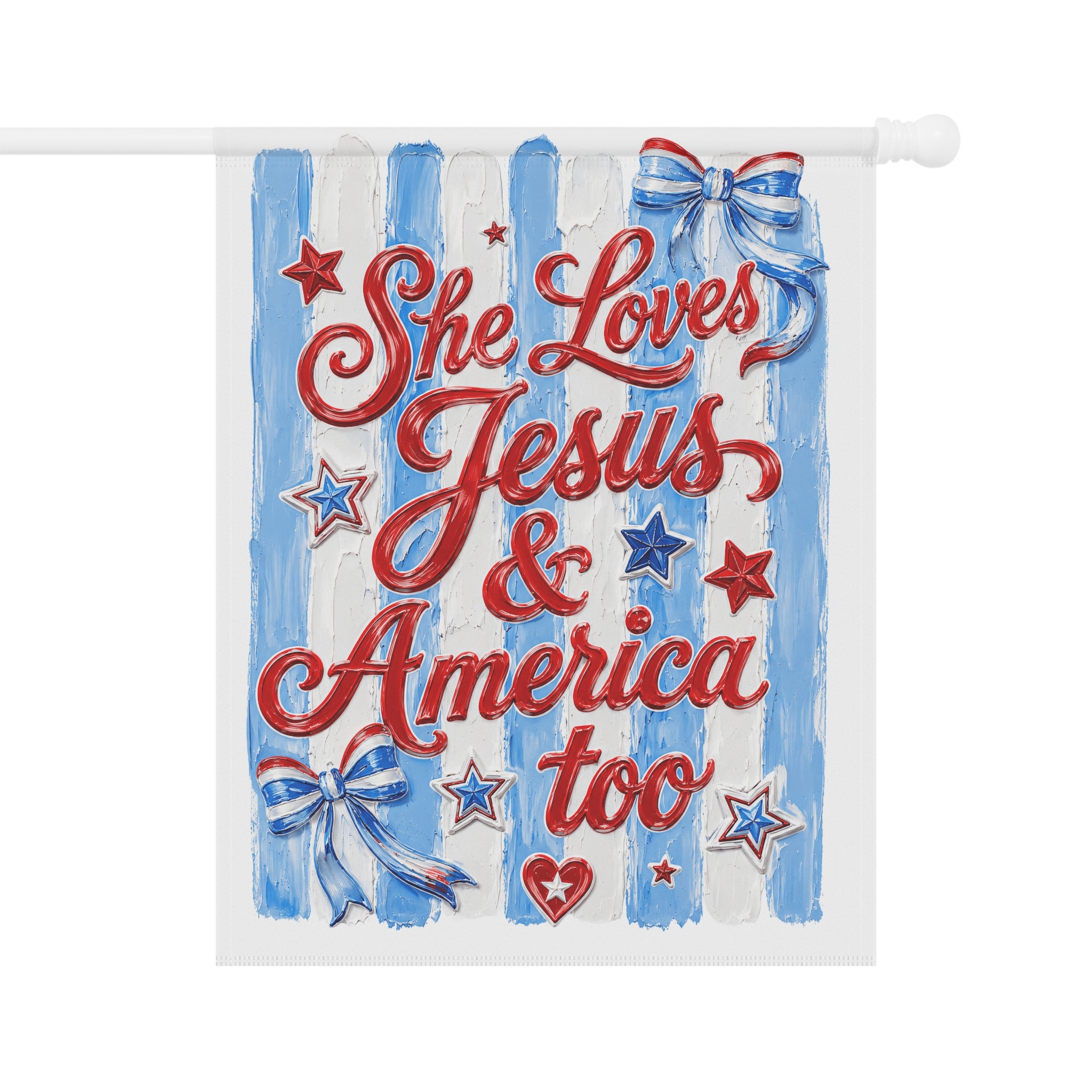 Patriotic 'She Loves Jesus & America Too' Garden Flag