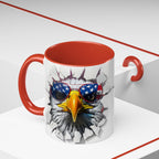 American Eagle Coffee Mug with USA Flag Accent Design