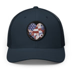 American Flag Patch Trucker Cap — Patriotic Snapback Hat