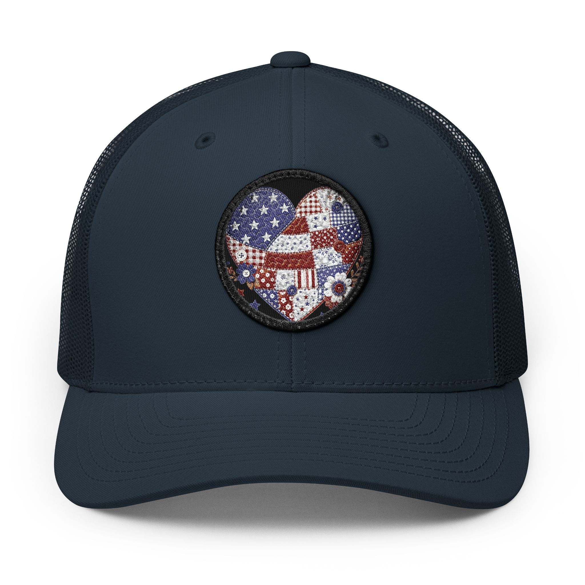 American Flag Patch Trucker Cap — Patriotic Snapback Hat