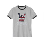 Patriotic Rock Hand Ringer Tee - American Flag Graphic Tee