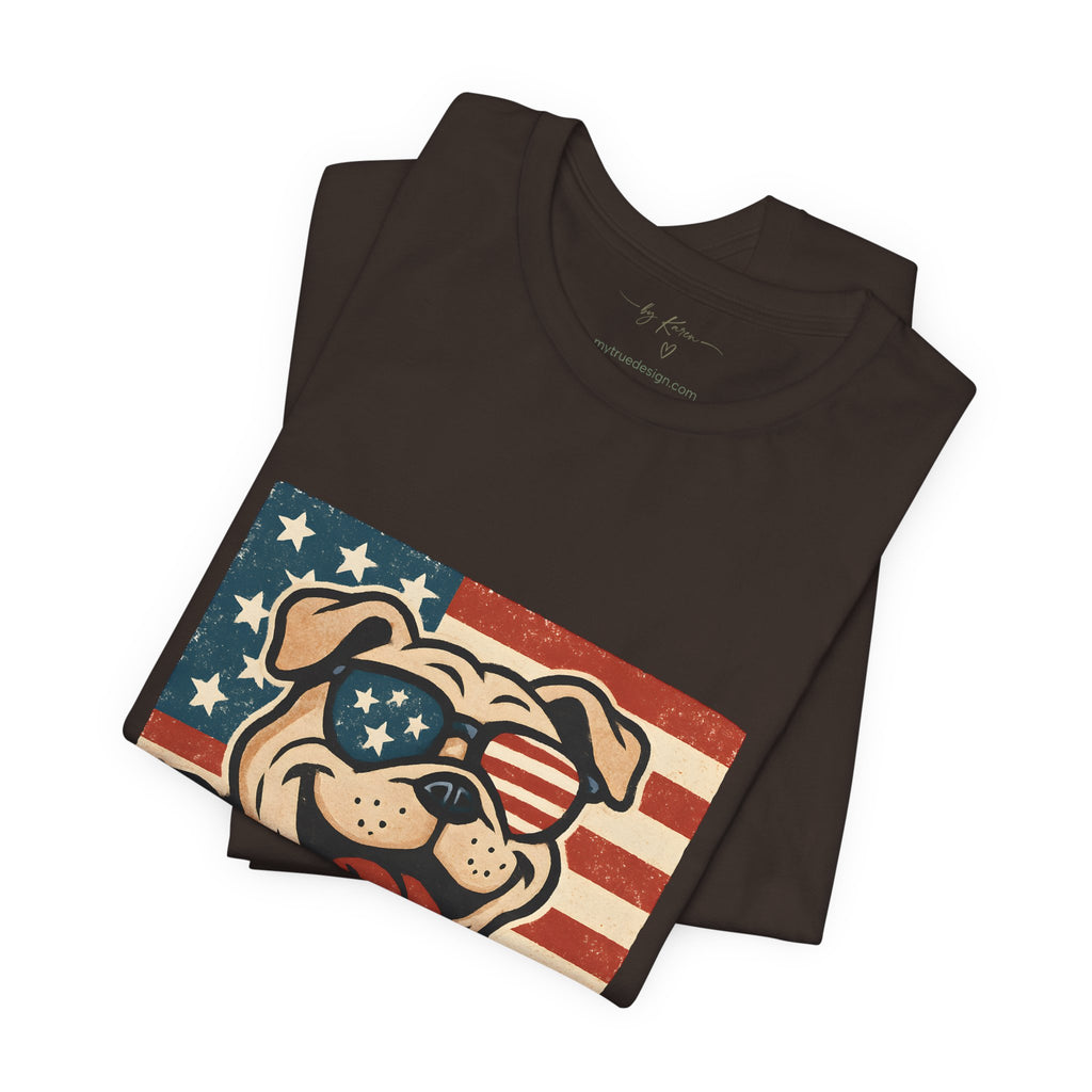 Dog's are Patriotic Too (American Flag, Funny 4th of July Shirt)