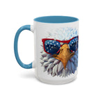 Patriotic Eagle Coffee Mug with American Flag Sunglasses