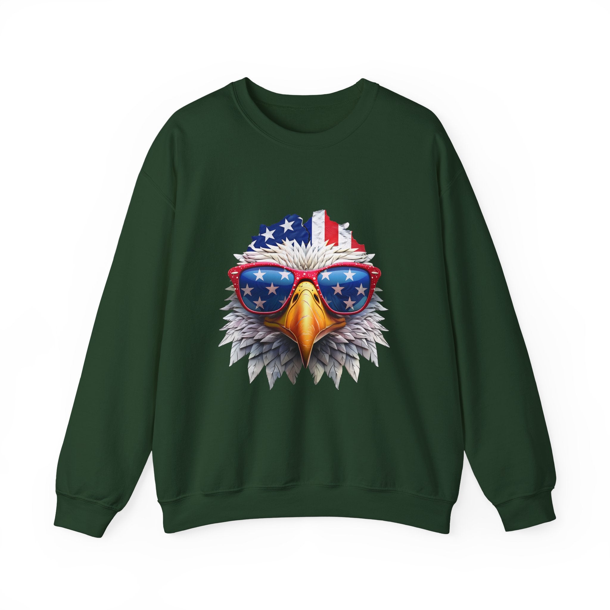 Eagle American Flag Sunglasses Crewneck Sweatshirt