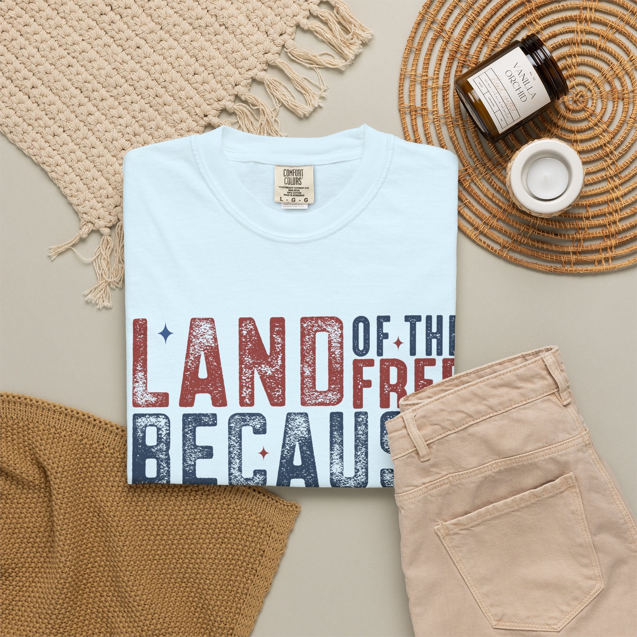Patriotic T-Shirt: Land of the Free Because of the Brave