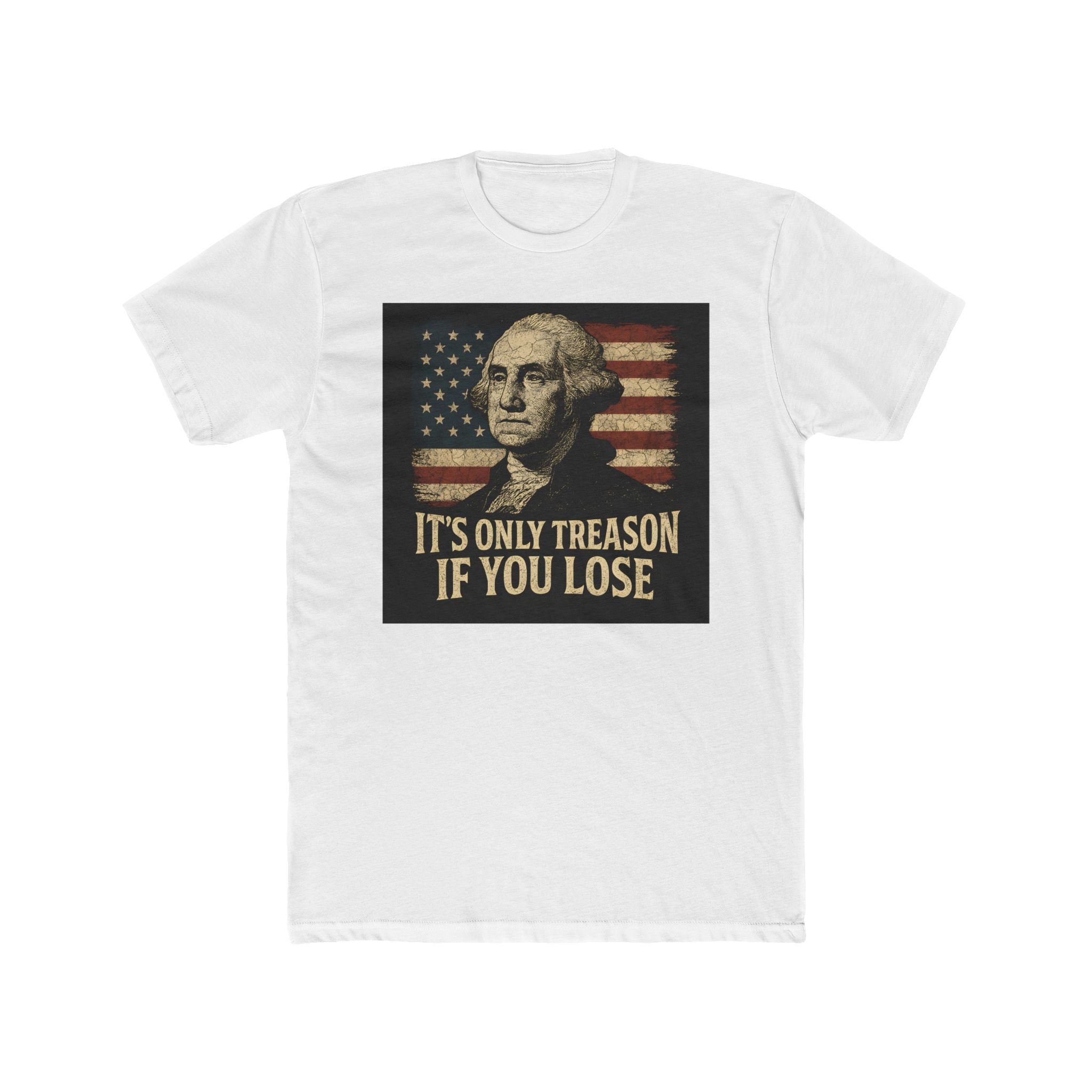 Graphic Tee Featuring Washington Portrait and Flag