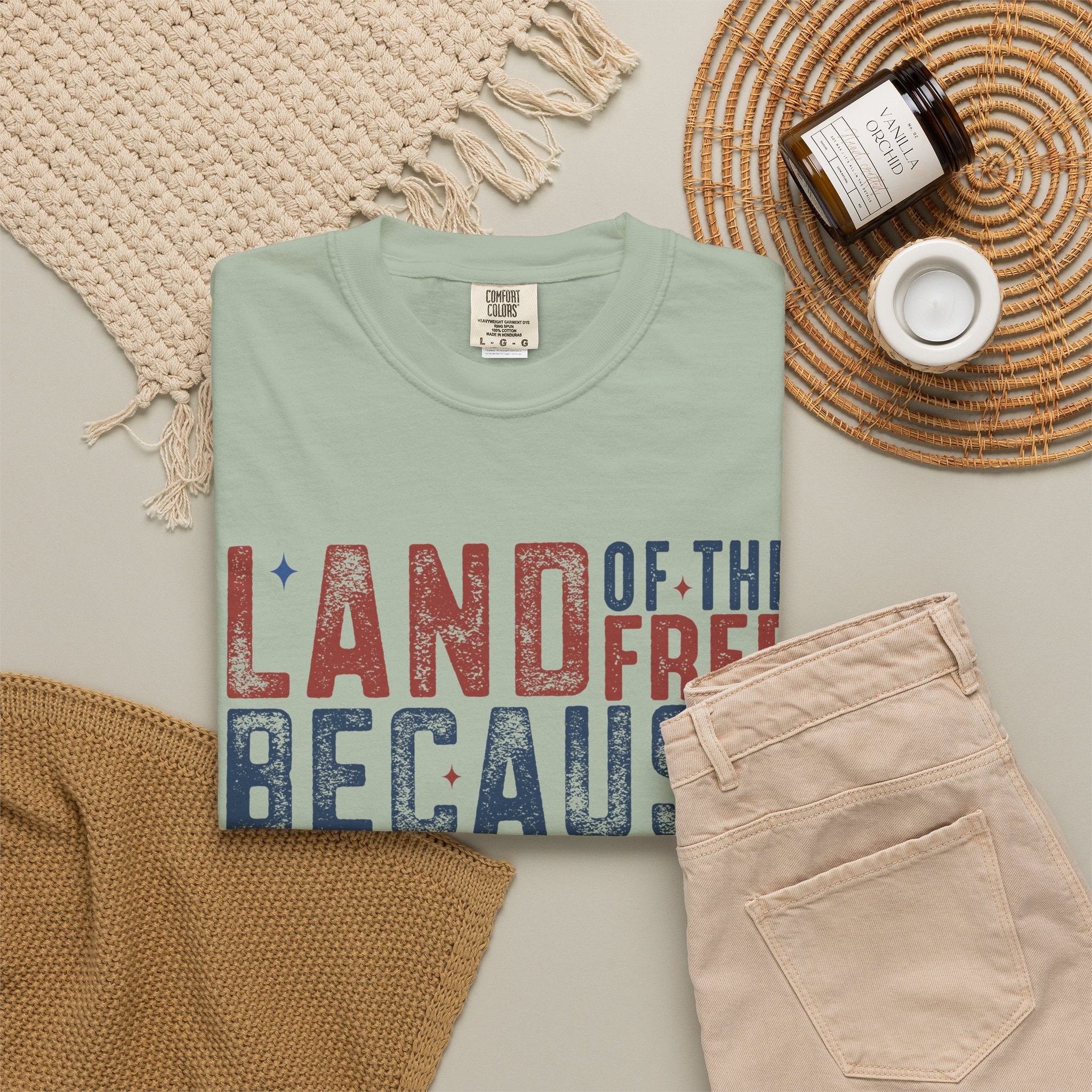 Patriotic T-Shirt: Land of the Free Because of the Brave