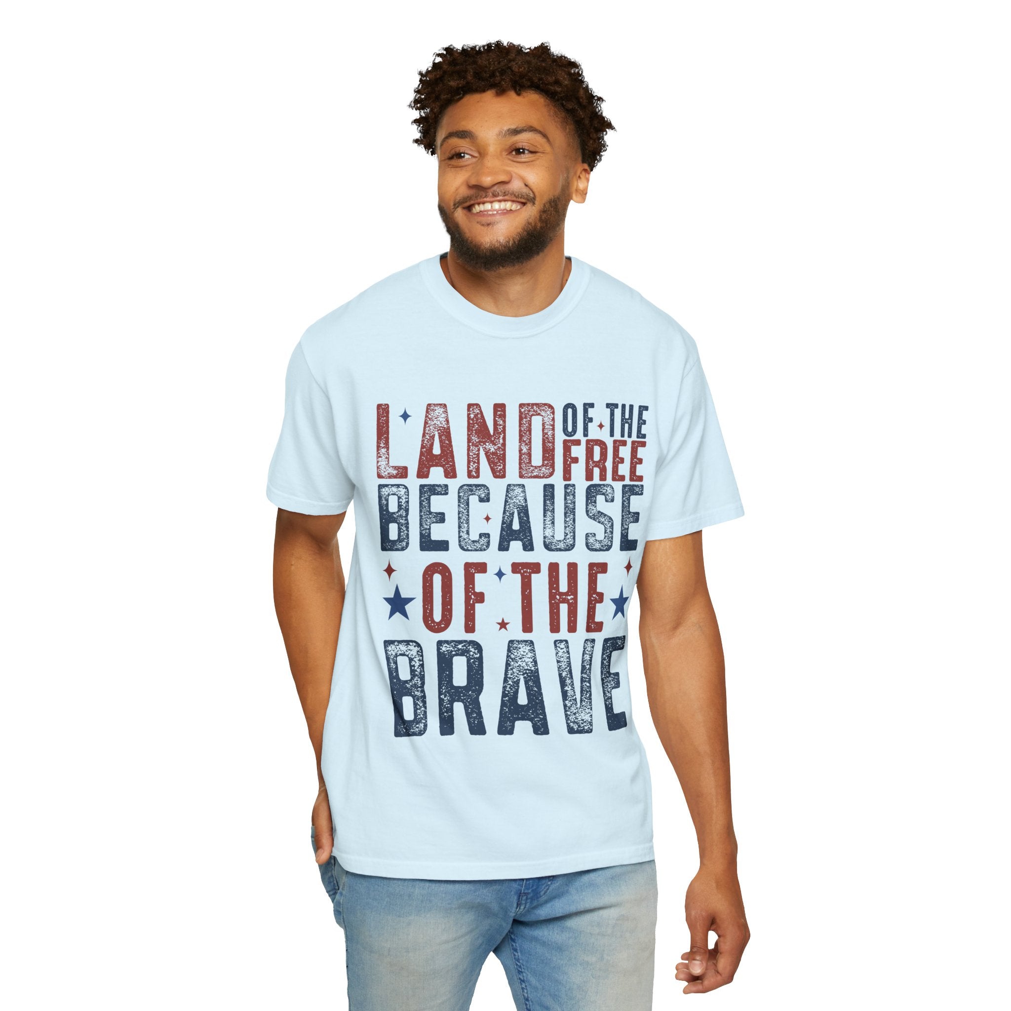 Patriotic T-Shirt: Land of the Free Because of the Brave