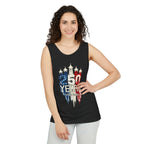 50 Years American Flag Castle Tank Top for Celebratory Wear