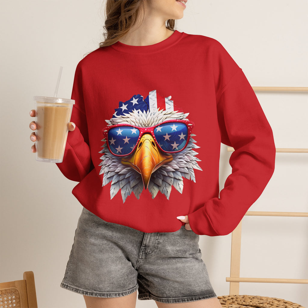 Eagle American Flag Sunglasses Crewneck Sweatshirt