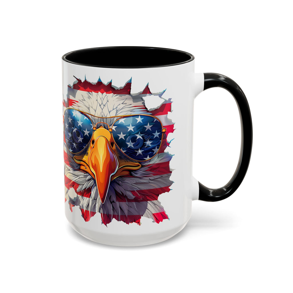 American Bald Eagle Accent Coffee Mug with Stars & Stripes