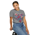 Floral Heart T-Shirt — Colorful Bouquet Heart Graphic (Print It Your Way)