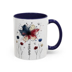 Patriotic Anemone Accent Coffee Mug Classic Floral Design