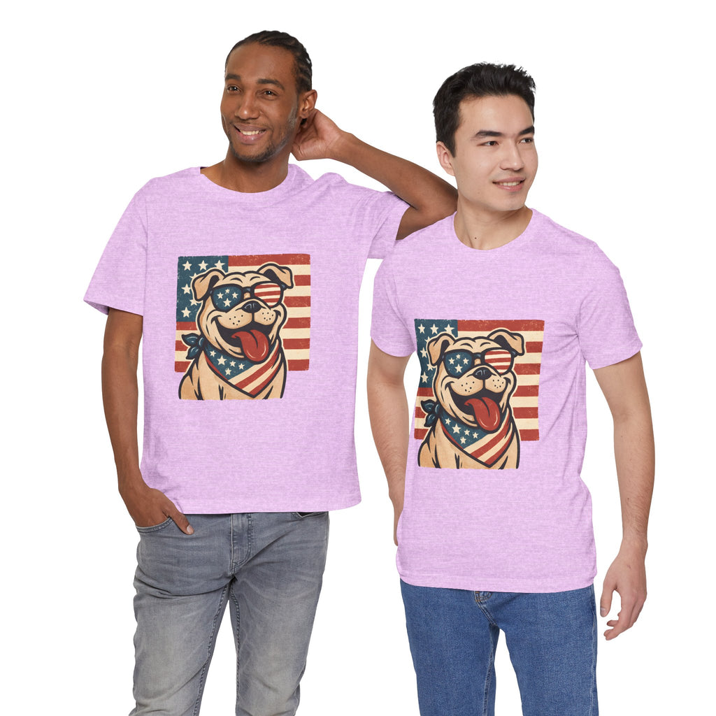 Dog's are Patriotic Too (American Flag, Funny 4th of July Shirt)