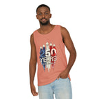 50 Years American Flag Castle Tank Top for Celebratory Wear