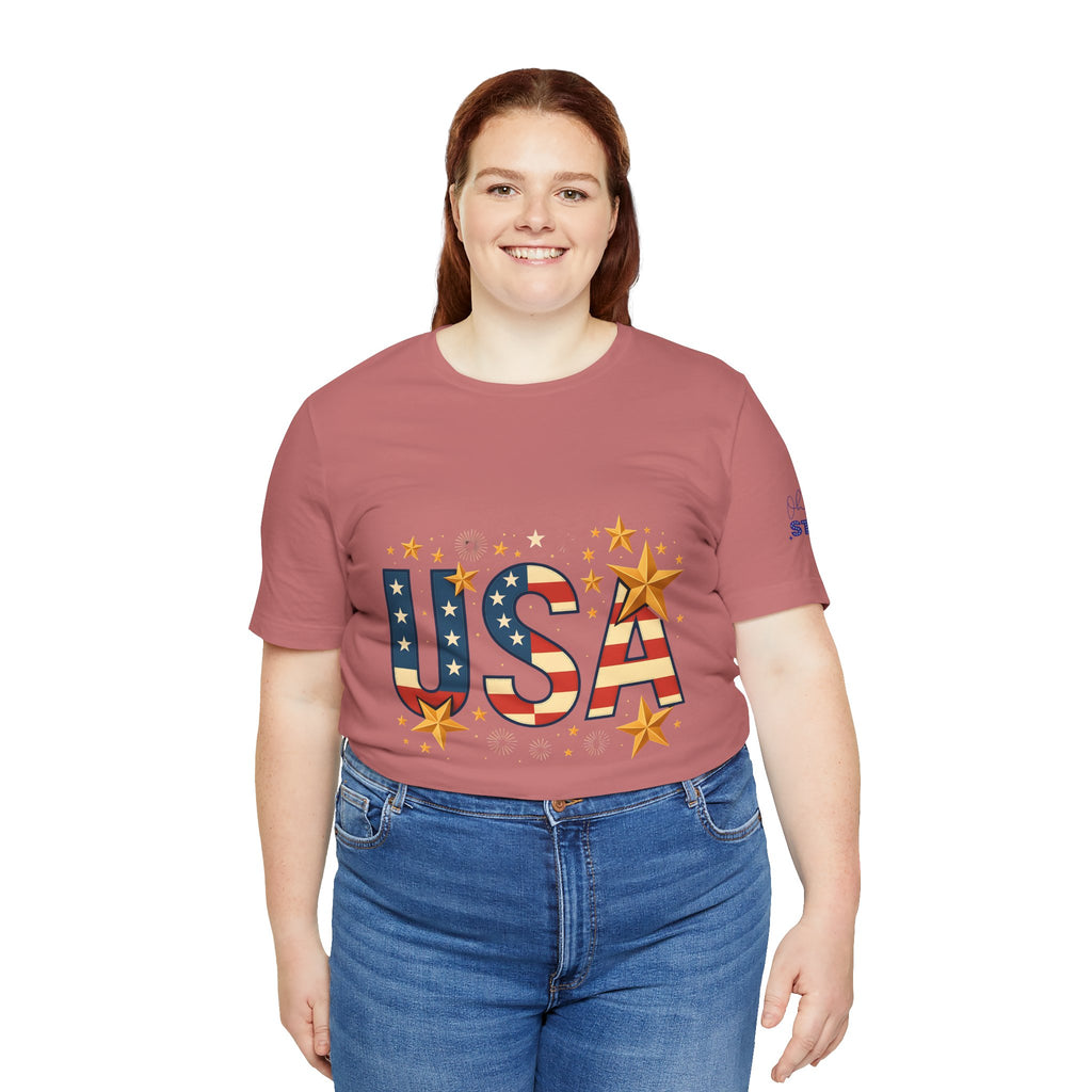 USA Flag Stars T-Shirt — Patriotic American Independence Day Tee