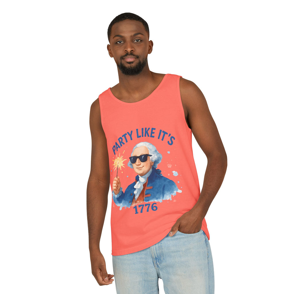 Party Like It's 1776 Tank Top — Patriotic George Washington Graphic