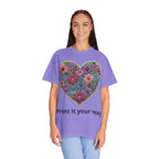 Floral Heart T-Shirt — Colorful Bouquet Heart Graphic (Print It Your Way)