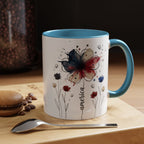 Patriotic Anemone Accent Coffee Mug Classic Floral Design