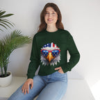 Eagle American Flag Sunglasses Crewneck Sweatshirt