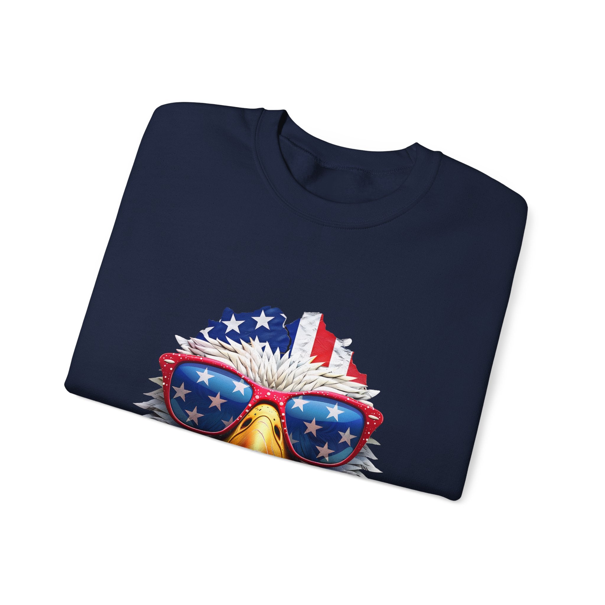 Eagle American Flag Sunglasses Crewneck Sweatshirt