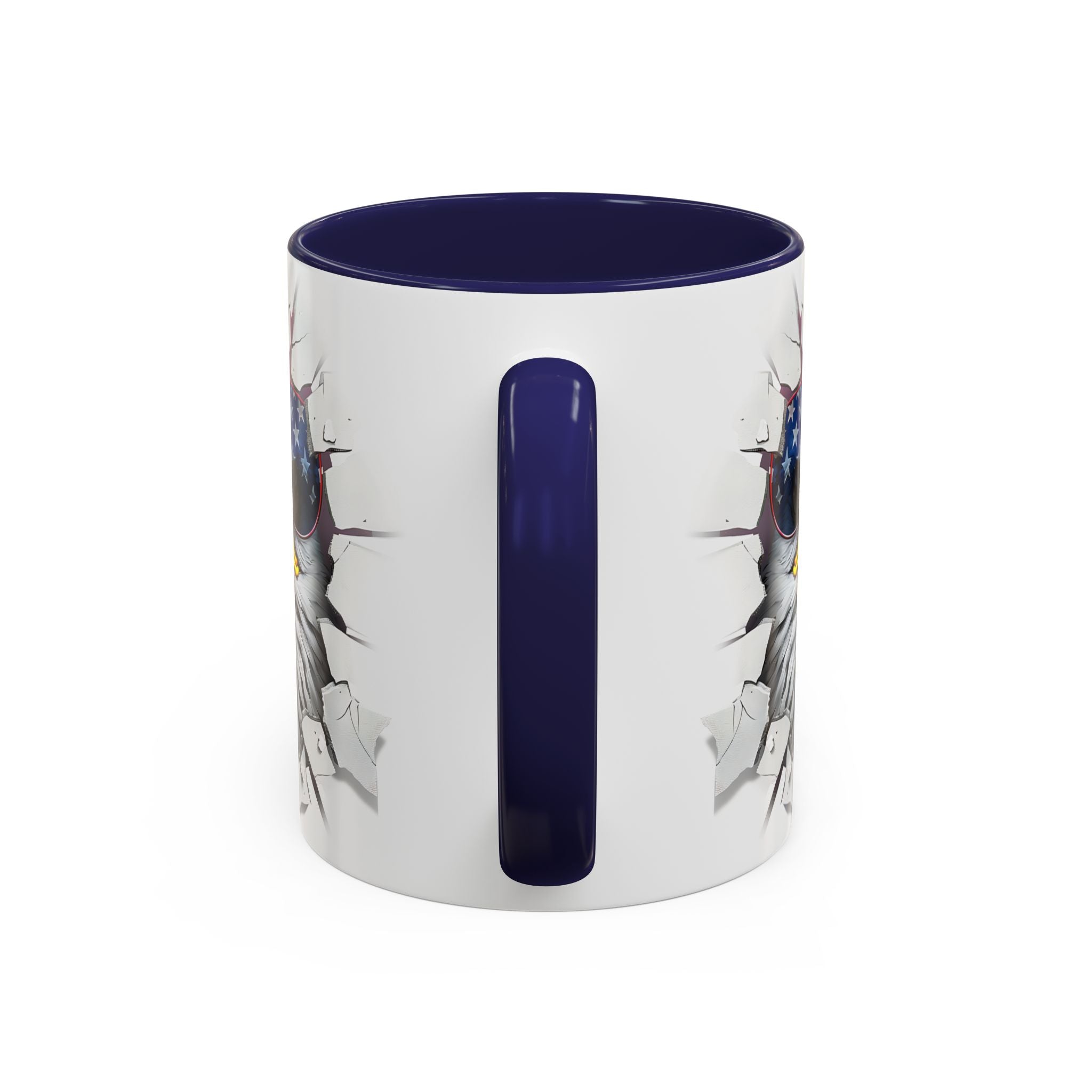 American Eagle Coffee Mug with USA Flag Accent Design