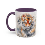 Tiger Watercolor Accent Coffee Mug – Artistic Wildlife Ceramic Mug (11/15oz)