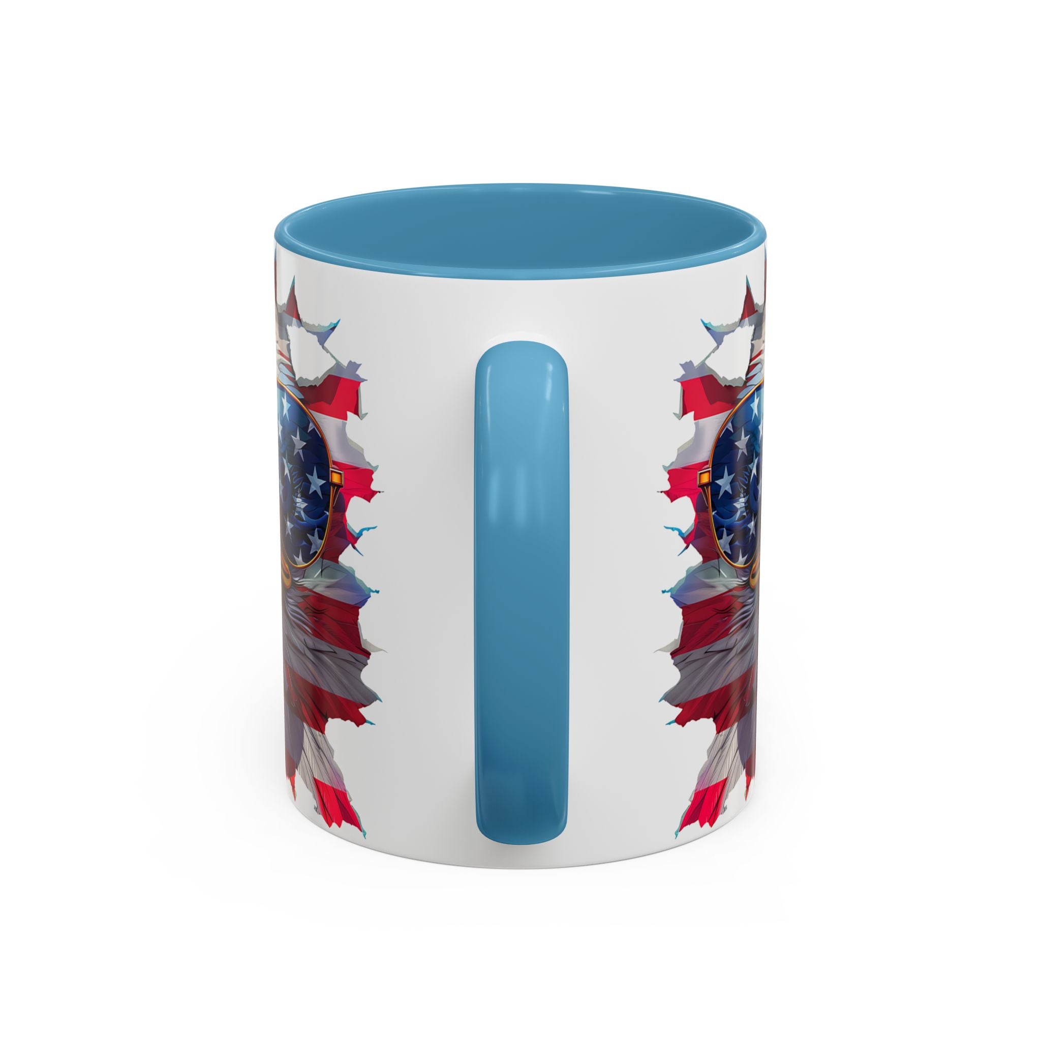 American Bald Eagle Accent Coffee Mug with Stars & Stripes