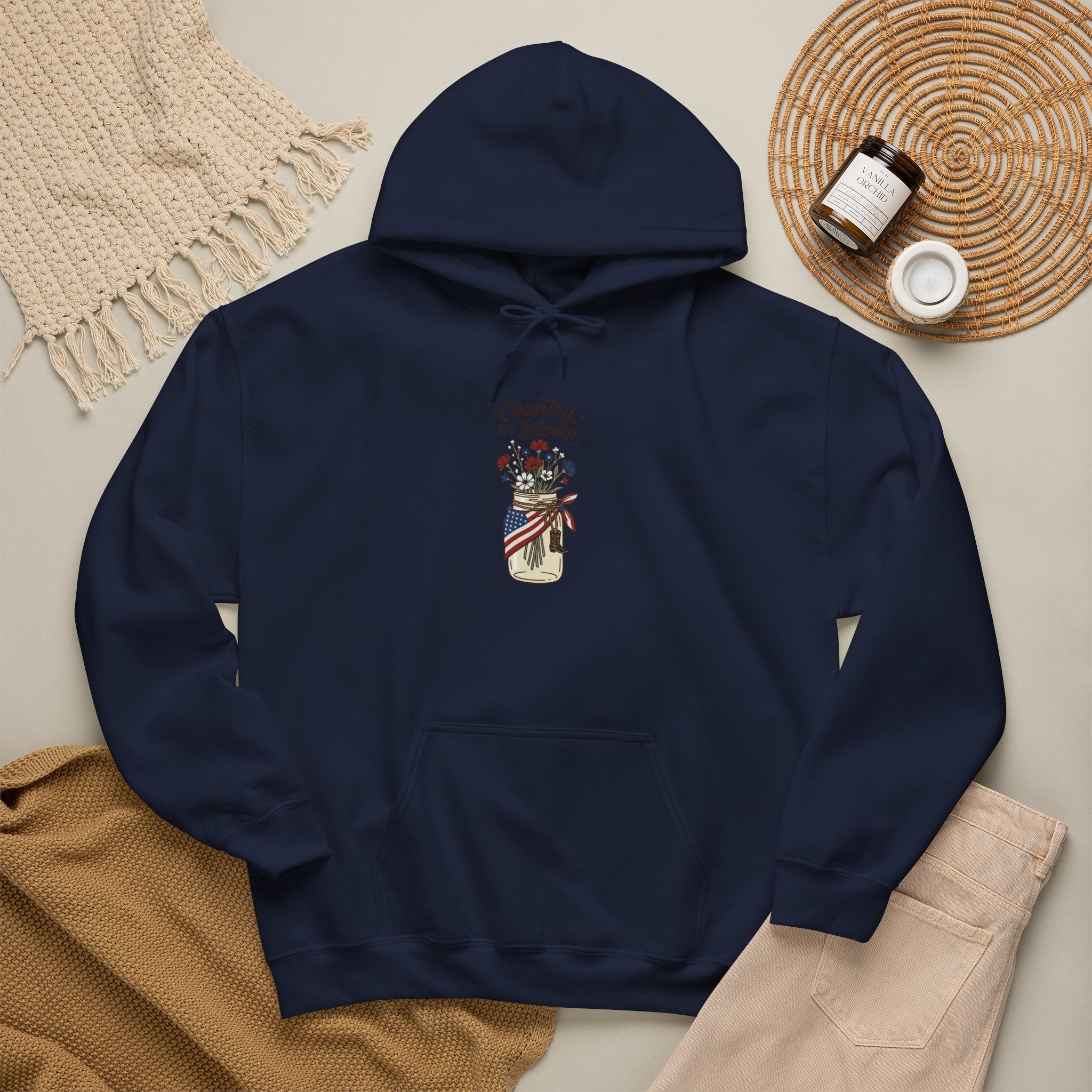 Country in Bloom hoodie | Coastal Cowgirl western chic jar floral design