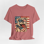 Dog's are Patriotic Too (American Flag, Funny 4th of July Shirt)