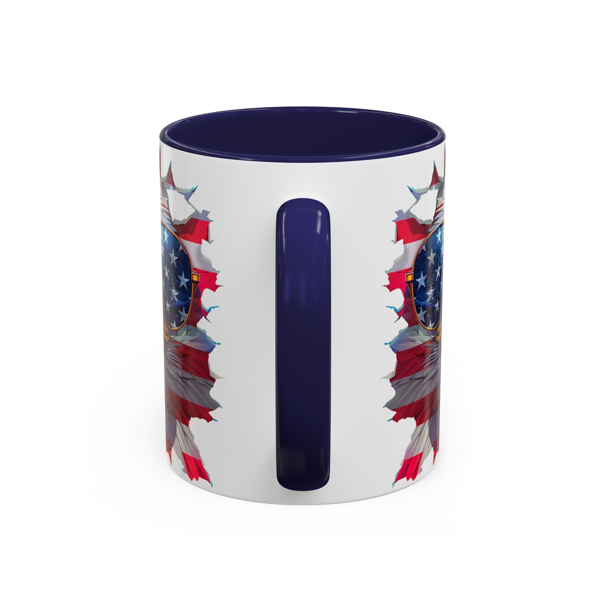 American Bald Eagle Accent Coffee Mug with Stars & Stripes