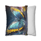 Blue and Yellow Butterfly Decorative Pillow Cover