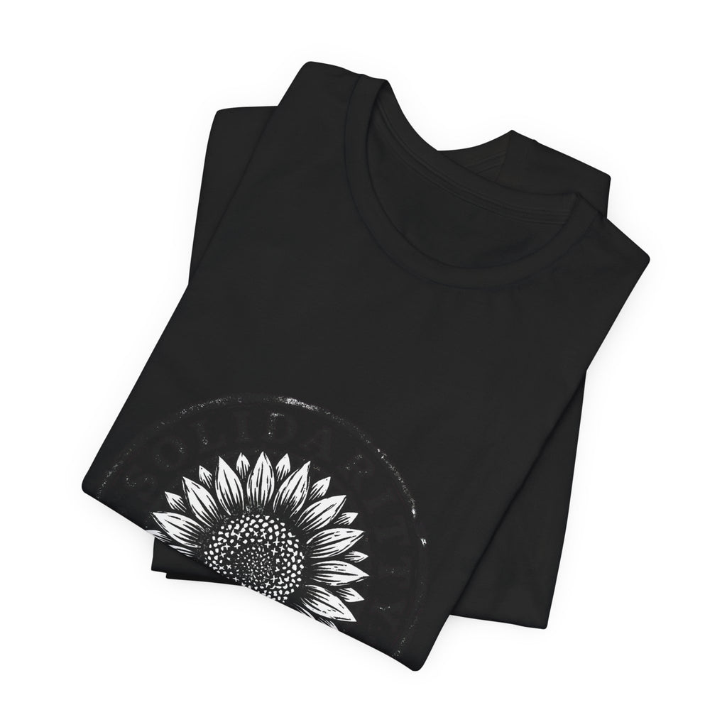 Solidarity Over Pride sunflower logo Tee | People Over Profit values-led apparel