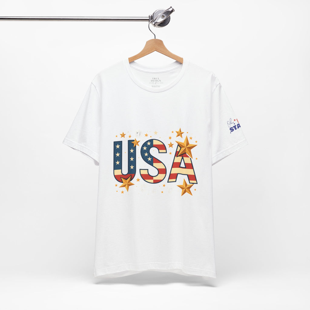 USA Flag Stars T-Shirt — Patriotic American Independence Day Tee