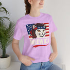 T-Shirt — "Meowica" Patriotic Cat Tee (American Flag, Funny 4th of July Shirt)